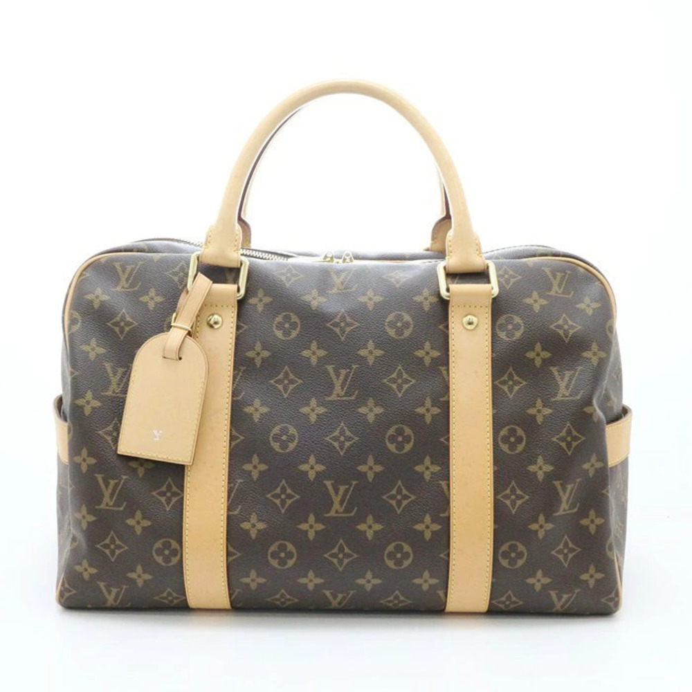 LOUIS VUITTON Carryall Handbag Monogram Canvas Leather Brown